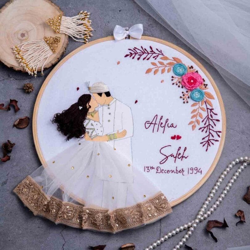 Customised Wedding Embroidery Hoop - Image 4