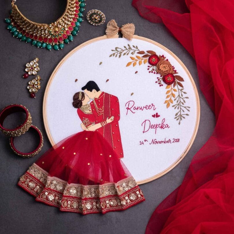 Customised Wedding Embroidery Hoop