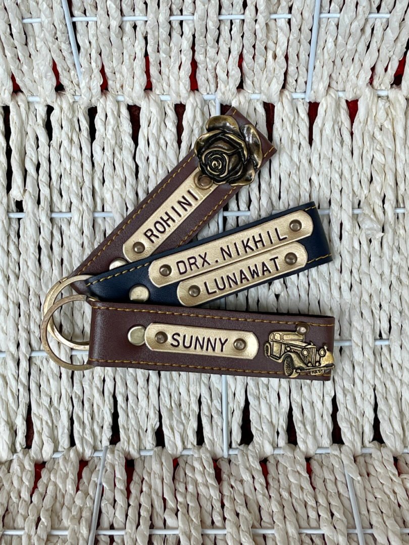 Personalized Leather Keychain With Name