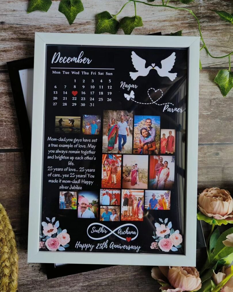 Customized Calendar Photo Frame for Anniversaries